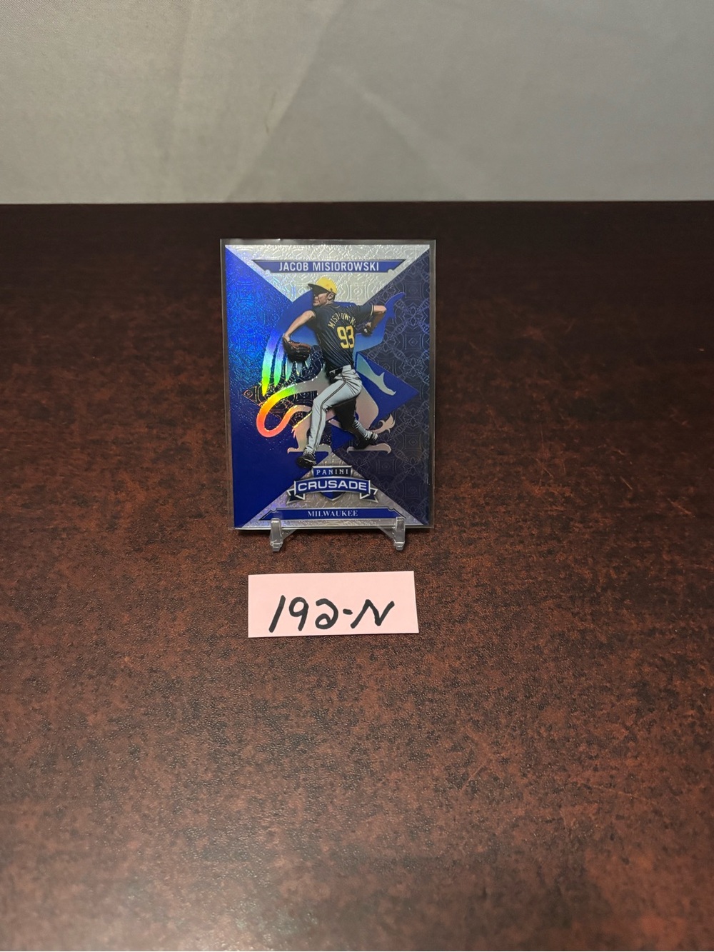 Jacob Misiorowski 2025 Panini Crusade blue Mojo refractor RC rookie card #33